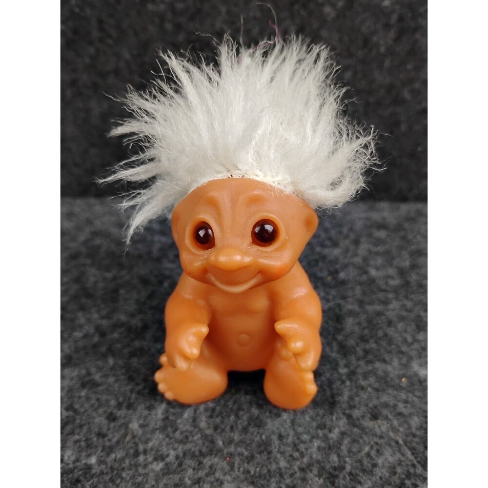 Vintage 1985 Dam Baby Toddler Troll Doll White Hair